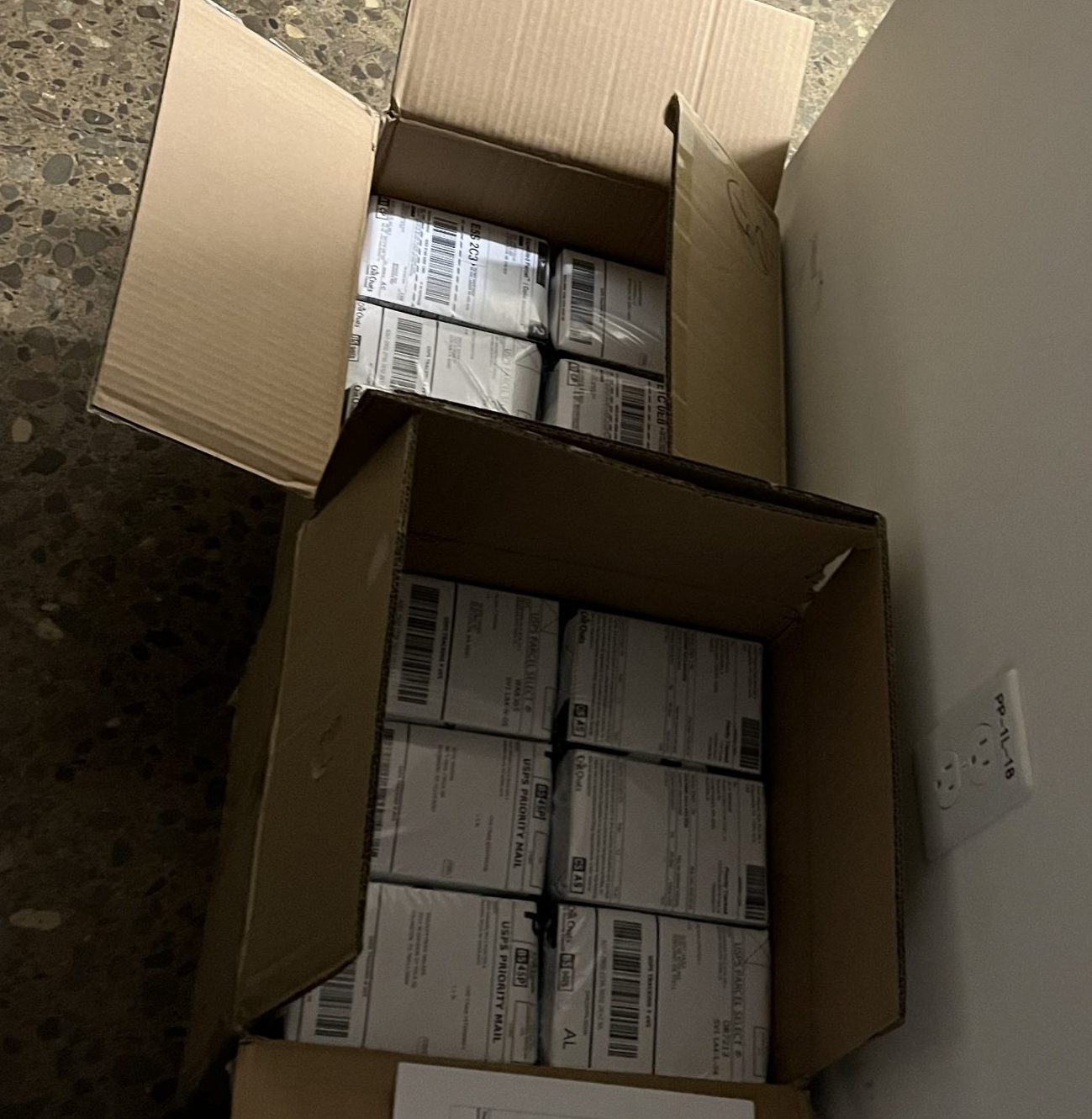 IMG_0461 The very last two boxes ready to be dropped in the mail!